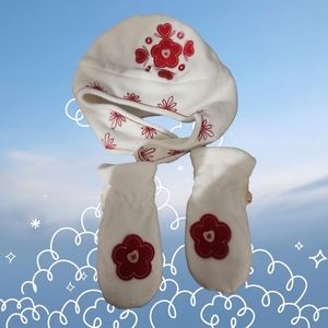 Baby Gap Girls Pull-on Hat & Mitten Set 6-12mos